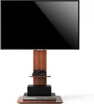 Support TV sur Pied: Meuble TV Pied pour Téléviseur de 32 à 65 Pouce Pied TV Réglable Ecran LED LCD Plasma avec 2 Étagères - Charge 30kg VESA Max 600x400