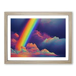 Clouds On The Rainbow H1022 Framed Print for Living Room Bedroom Home Office Décor, Wall Art Picture Ready to Hang, Oak A3 Frame (46 x 34 cm)