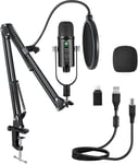 USB Microphone, Aveek Condenser Recording Laptop pc Gaming Mic Podcast Kit for