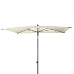 AKTIVE Parasol rectangulaire pour balcon, 200 x 125 cm, couleur crème, protection UV30, mât en acier, tube Ø28/32 mm, inclinable et réglable en hauteur, tissu polyester, grands parasols (62351), Crème