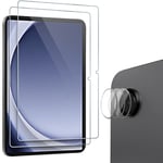 ProCase 2 Pack Screen Protector for Galaxy Tab A9 Plus 11 Inch 2023 + 3 Camera Lens Protector, 9H Hardness HD Clear Tempered Glass Film Guard Screen Saver for 11" Tab A9+ 5G SM-X210/X216/X218