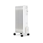 Oceanic - Radiateur électrique bain d'huile 1500W 3 puissances - 7 éléments - Blanc - Mobile