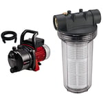 Einhell Kit Pompe d’arrosage de surface GC-GP 6538 Set (650 W, Hauteur de refoulement 36 m) & Filtre Anti-sable 25 cm pour pompe à eau, avec cartouche (filetage laiton, 2 raccords de connexion R1)