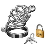 XR Master Series Bondage Asylum 4 Ring Locking Restrictive Male Chastity Cage