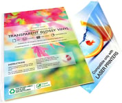 Evergreen Goods 10 Feuilles De Papier Autocollant En Vinyle Transparent Brillant Imperméable À L'Eau - Papier Pour Imprimante Laser - Papier D'Impression Pour Enseignes, Étiquettes Et Autocollants