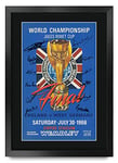 HWC Trading FR A3 England 1966 World Cup Final Printed Memorabilia Signed Autograph Poster for Football Fans and Supporters - A3 Framed