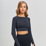 WTWM Soft Rebirth Crop Top Long Sleeve - M / Sort