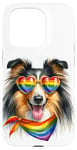 Coque pour iPhone 15 Pro Rainbow Pride Border Collie Chien LGBT Chiot LGBTQ Love Pride