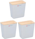 alpina Storage Jars Set of 3 - Food Storage Containers with Lid 1 L - 13.5 x 13 x 8 cm - Plastic Storage Boxes Kitchen - Kitchen Organiser - Fridge Organiser - White