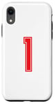 iPhone XR 1 Red Sport Varsity Number Case