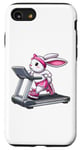 Coque pour iPhone SE (2020) / 7 / 8 Lapin de Pâques sur tapis roulant Gym Fitness Entraînement