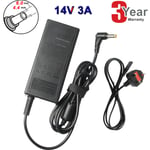 14v Samsung Tv/monitor S24c570hl S22d300ny Power Supply Adaptor Cable Incl Lead