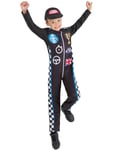 Svart Racing Driver Kostyme med Caps til Barn