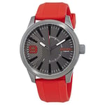 Diesel Rasp Montre pour Homme, Mouvement à Quartz, Bracelet en Silicone, Acier Inoxydable ou Cuir, Rouge et Graphite, 46mm