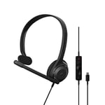 EPOS C1 Mono - Casque Professionnel avec Connexion USB-C, Port Mono pour Une Communication optimale, Micro antibruit - Confort de Port léger, compatibilité, Certification Chrome