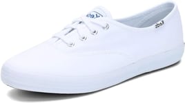 Keds Femme Champion Canvas Lace Up Basket, Blanc, 38.5 EU Large