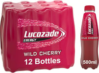 Lucozade Energy Wild Cherry Bottles Pack of 12 x 500ml