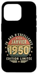 Coque pour iPhone 16 Pro Janvier 1950 Cadeau Anniversaire Janvier 1950 75 ans Homme