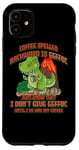 Coque pour iPhone 11 Coffee Spelled Backwards Is Eeffoc Funny T-Rex Dinosaur Dino