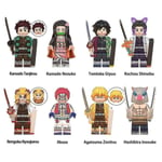 Japanese Anime Demon Slayer 8pcs Set Assembling Building Blocks Minifigure