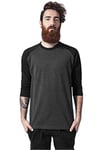 Urban Classics mens Raglan T-Shirt, charcoal/black, XXL