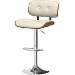 Rendez-vous Déco - Chaise de bar réglable en pu blanc 65/86 cm - melchior