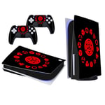 PS5 Console and Controller Skin Svart+röd