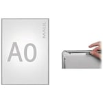 MAUL cadre MAULstandard A1 | Grand cadre pour posters, matériel publicitaire & photos | Cadre A1 avec profilé en aluminium de 25 mm | Cadre pour posters en format vertical | Argenté