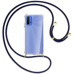 Collier pour Xiaomi Redmi 9T bleu foncé (O) Etui Coque avec cordon