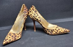 Stunning Rare Guess By Marciano Animal Print Court Shoes 3.5" Heel Size 8.5