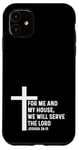 Coque pour iPhone 11 Joshua 24:15 24 15 Dieu Jésus Citation religieuse Croix chrétienne