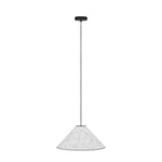 EGLO Suspension luminaire Alsager, lustre pour salon et salle à manger, lampe de plafond suspendue en feutre gris et métal noir, douille E27, Ø 41 cm