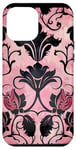 Coque pour iPhone 12 Pro Max Rose Art Déco Floral Dentelle Noir Motif Vintage