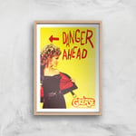 Grease Danger Road Giclee Art Print - A3 - Wooden Frame