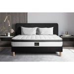 Prestige Literie - Ensemble matelas sommier Supérieur 180 x 200 cm - Couleur : Noir