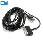 1m/2m/3m câble de chargeur de câble de données USB pour tablette samsung galaxy tab 2 3 10.1 P3100/P3110/P5100/P5110/N8000/P1000,3m-noir