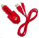 Angry Birds Nintendo DSi DSiXL 3DS Car Charger USB 12V Power Cable for Red NEW