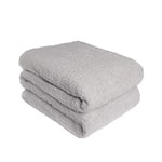 Brentfords Couvre-lit en Polaire Teddy, Grey-200 X 240 cm, 100% Polyester, Argent, King-200 X 240 m