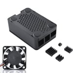 ELUTENG Raspberry Pi 5 Boîtier avec 4 Cuivre Dissipateur Thermique en Alliage d'aluminium et Ventilateur, Coque pour Raspberry Pi 5 4gb 8gb