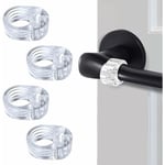 Linghhang - Butée de porte en silicone 4 pièces (transparent), pare-chocs de poignée de porte en pvc, protection de poignée de porte en silicone