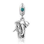 JMQJewelry Graduation 2024 Elephant Dangle Blue Green December Birthstone Birthday Wife Husband Friendship Womens Bead Charms Fits Pandora Bracelets