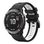 Garmin Fenix​​6X Pro/ Fenix7X / Fenix​​7X Solar / TACTIX 7/ 7 Pro osv. Silikonearmbånd, 26 mm - Sort, Hvid