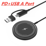 30W magnetisk trådlös laddare för iPhone 15 14 13 12 11 Pro Max Airpods PD Macsafe Telefonladdare Snabbladdningsdo Black PD and USB A