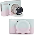 SX740 Étui en silicone pour appareil photo Canon Powershot SX740/SX730,coque de protection en silicone compatible avec appareil photo numérique Canon SX730/SX740 HS-Rose vert gelée