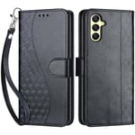 Betunistoy Coque pour Samsung Galaxy A25 5G, Housse en Cuir PU Flip Pochette Portefeuille Étui avec Emplacement Carte Samsung A25 5G Coque Magnétique Antichoc (Noir)