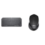 Logitech MX Keys Mini Minimalist Wireless Illuminated Keyboard, Compact, Bluetooth, Backlit, USB-C & M330 SILENT PLUS Wireless Mouse, 2.4GHz with USB Nano Receiver, 1000 DPI Optical Tracking