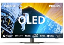 PHILIPS Ambilight 48OLED809 4K OLED Smart TV - 48 Inch Display with P5 AI Perfect Picture Engine, Ultra HD Google TV, Dolby Vision and Atmos Sound, Works with Alexa and Google Voice Assistant