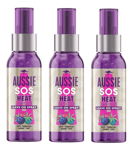 3x  Aussie SOS Heat Saviour Leave On Spray Heat Protection 3x 100ml