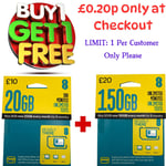 20p Only 2x EE SIM CARD  Pay As You Go PAYG Standard Micro Nano Size NEW 4G & 5G