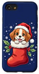 Coque pour iPhone SE (2020) / 7 / 8 Beagle Christmas Stocking Puppy Dog Lover Beagle Holiday